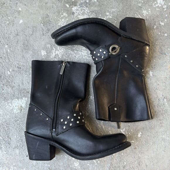 Harley Davidson rhinestone studded boots - Picture 2 of 10
